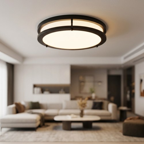Energetic Lighting 14" LED Flush Mount Light Fixture Black