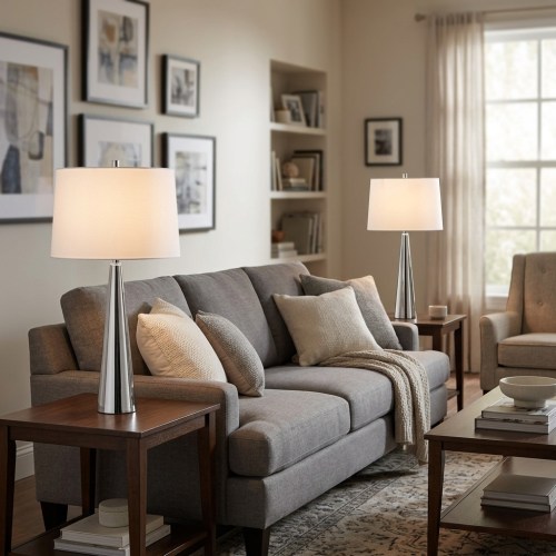 Austin Tapered Lamp Set 2-pack Chrome - Image 2