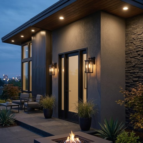 Globe Electric Wall Light Outdoor 14" with GFCI Outlet - Image 2